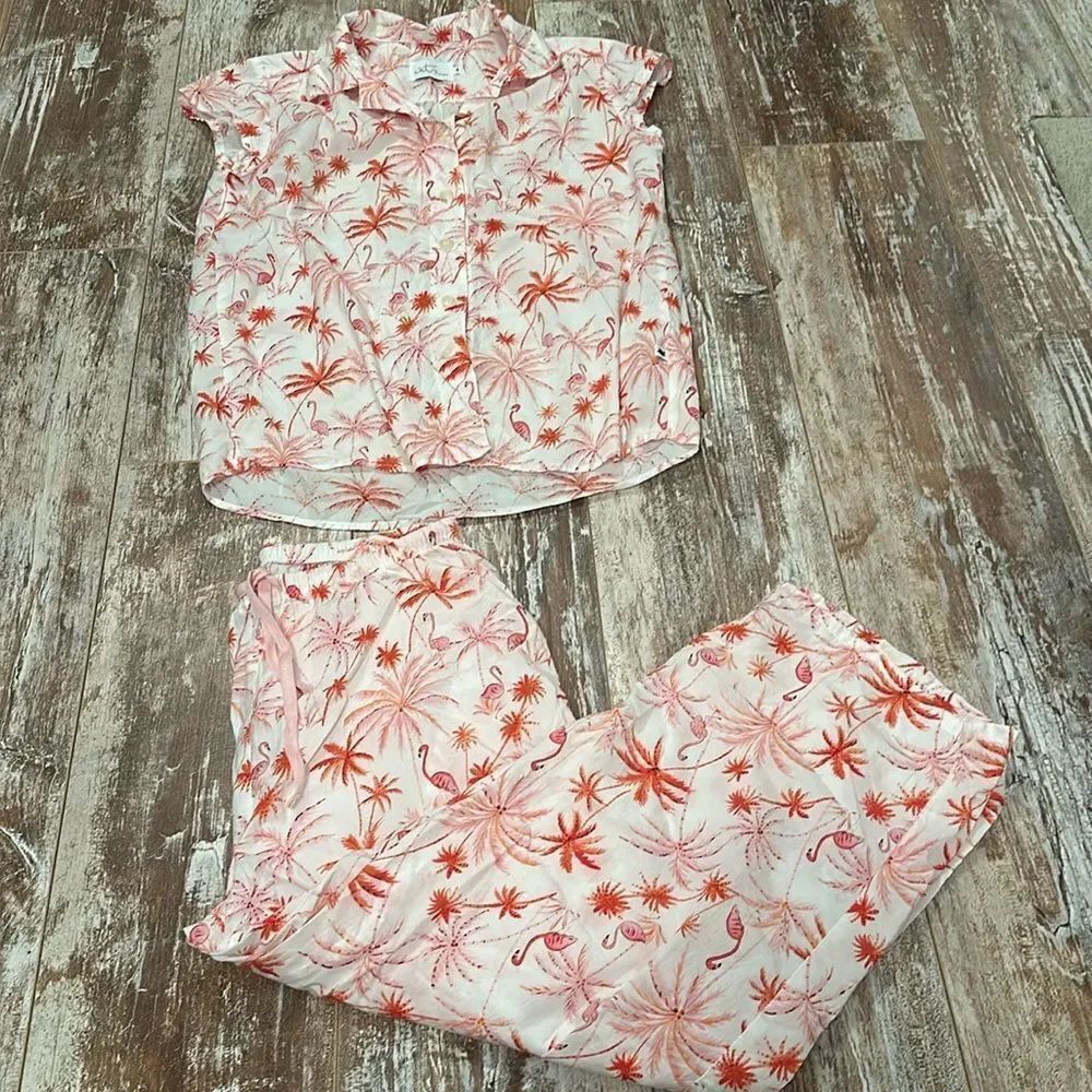 The Cats Pajamas Set Flamingo and Palms